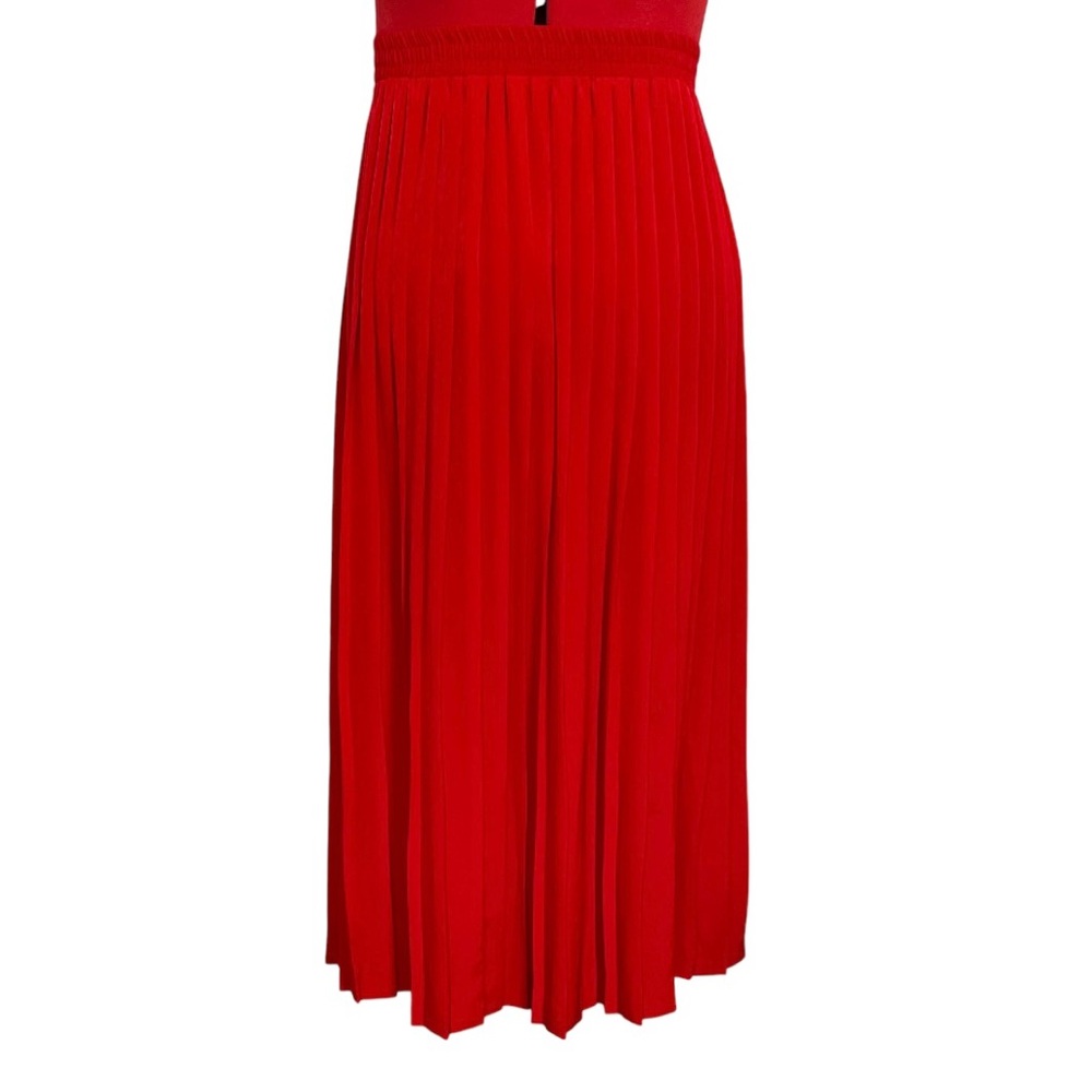 Vintage Howard Wolf Pleated Flowy Red Maxi Skirt Size 12.